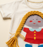 Girls Doll Theme White T Shirts and Shorts