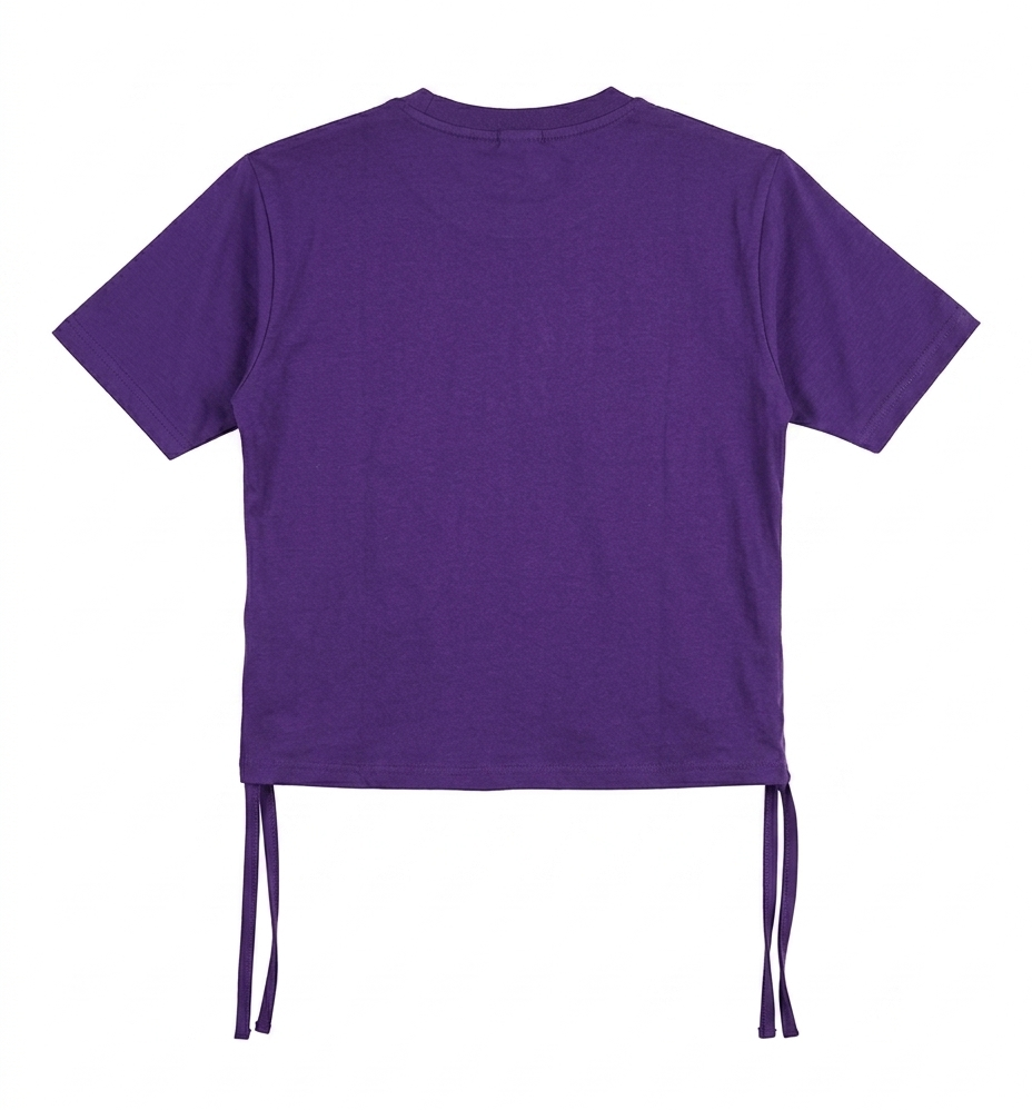 Girls Purple Graphic Crop T-Shirt