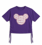 Girls Purple Graphic Crop T-Shirt