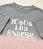 Girls Grey & Pink Ombre T-Shirt with Light Blue Wide-Leg Denim