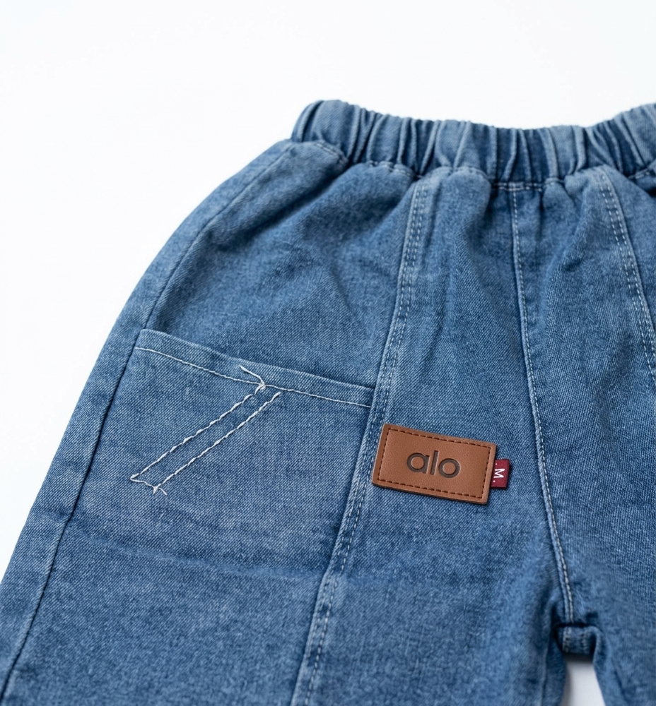Boys Sky Blue Color Block T-Shirt & Denim Shorts