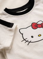 Girls White Kitty T Shirt and Skirt