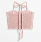 Girls Pink 3D Flower Halter Neck Crop Top