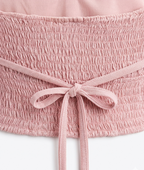 Girls Pink 3D Flower Halter Neck Crop Top
