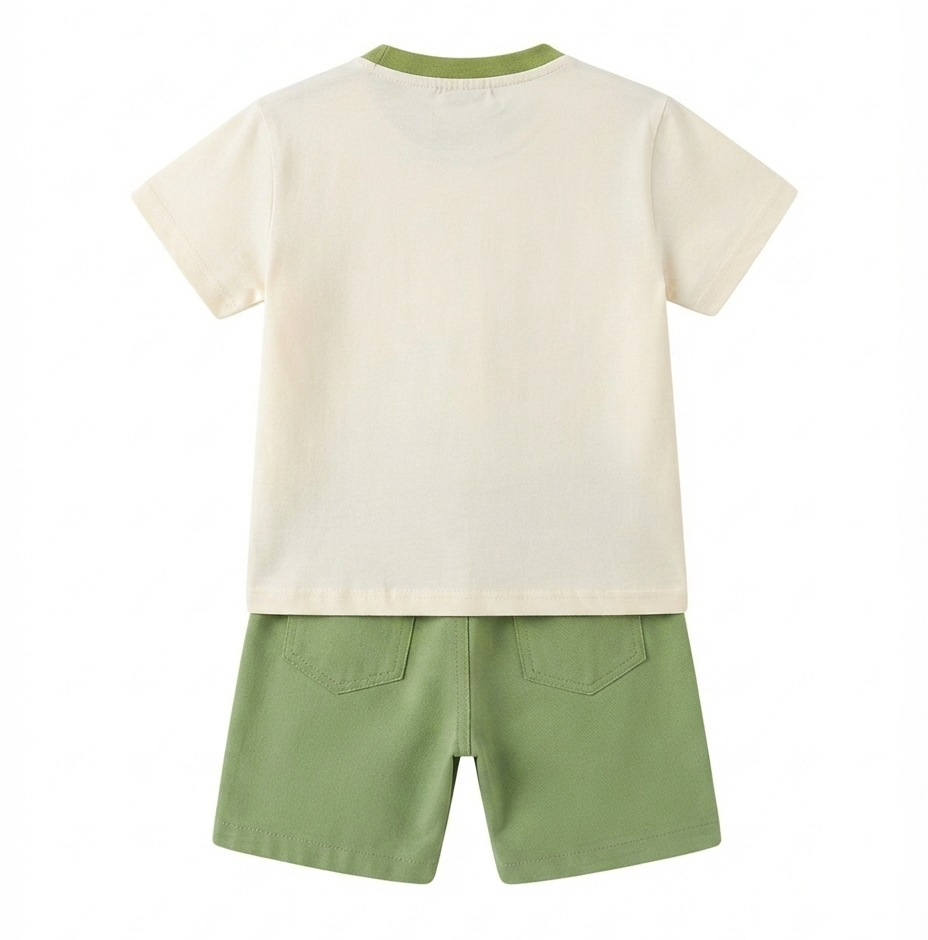 Boys Doraemon Print T-Shirt & Shorts Set with Matching Sling Bag
