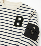 Boys White Striped Sweatshirt & Denim Jeans Set