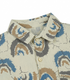 Boys Cream Printed Full Sleeve Casual Cotton Shirt