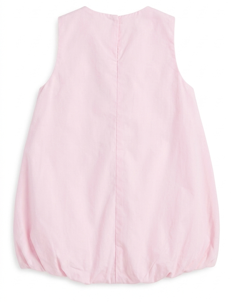 Girls Pink Cherry Embroidered Bubble Top