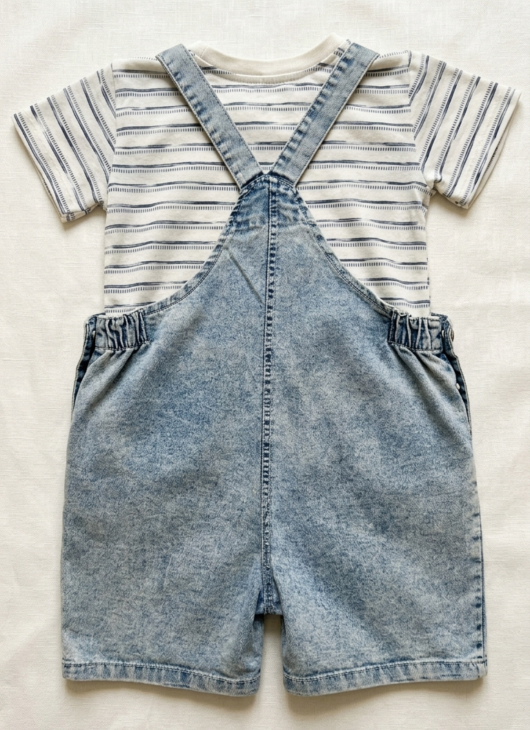 Boys Light Blue Dungree