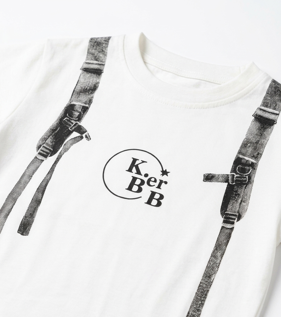 Boys White Printed T-Shirt with Grey Denim Shorts