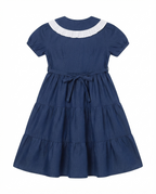 Girls Cotton Blue Frock with Bow Details