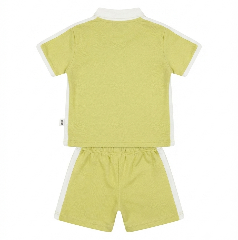 Boys Yellow Polo T-Shirt & Shorts Co-Ord Set