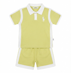 Boys Yellow Polo T-Shirt & Shorts Co-Ord Set