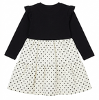 Girls Black & White Polka Dot Party Dress with Bow