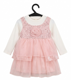 Girls Pink Layered Party Dress