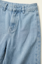 Girls Cotton Peplum Top & Denim Pants Set