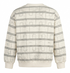 Boys Cream Geometric Printed Full Sleeve Sweatshirt
