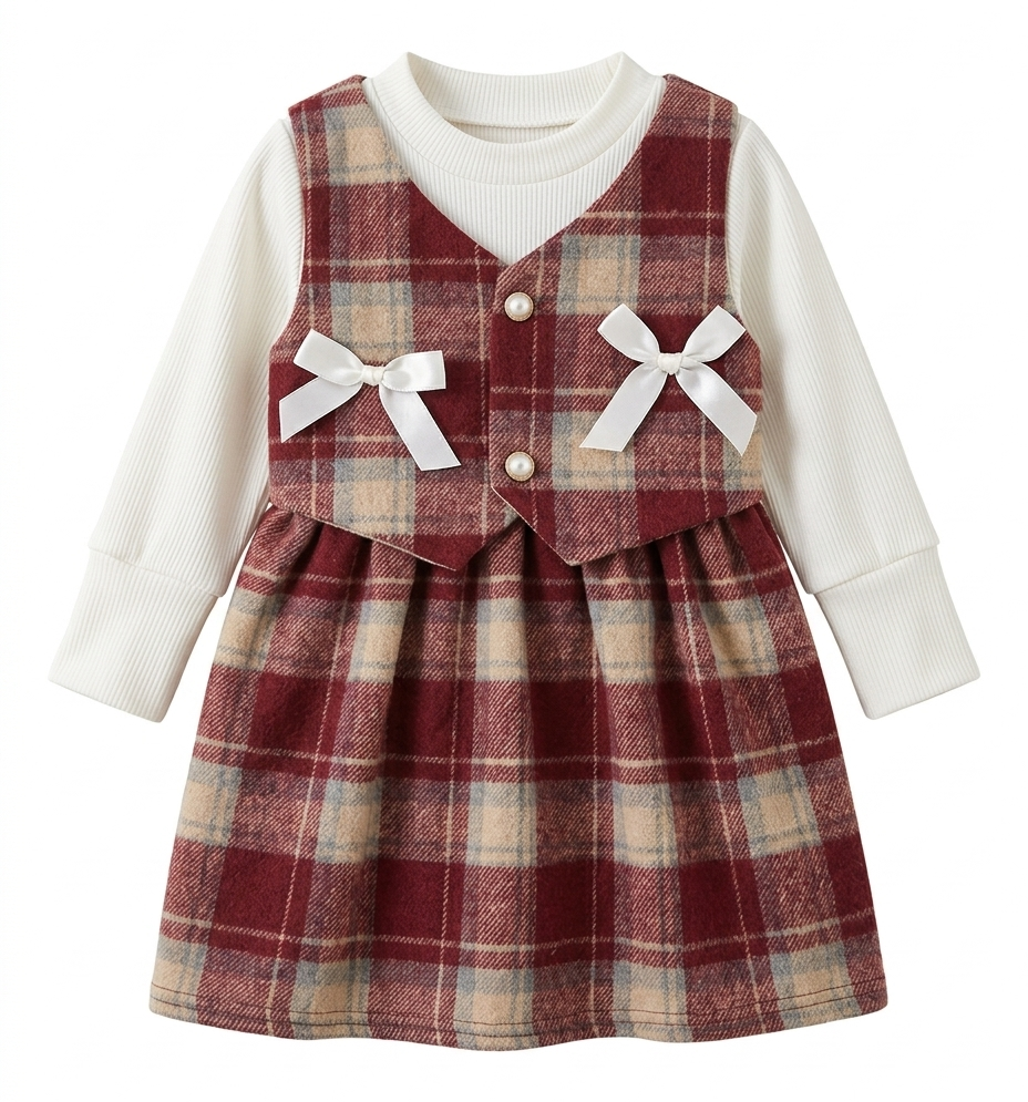 Girls Red Checkered Dress