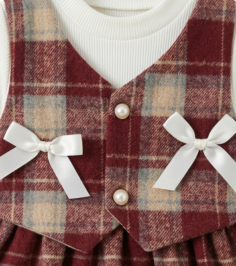 Girls Red Checkered Dress