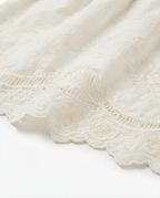 Girls White Embroidered Cotton Co-Ord Set