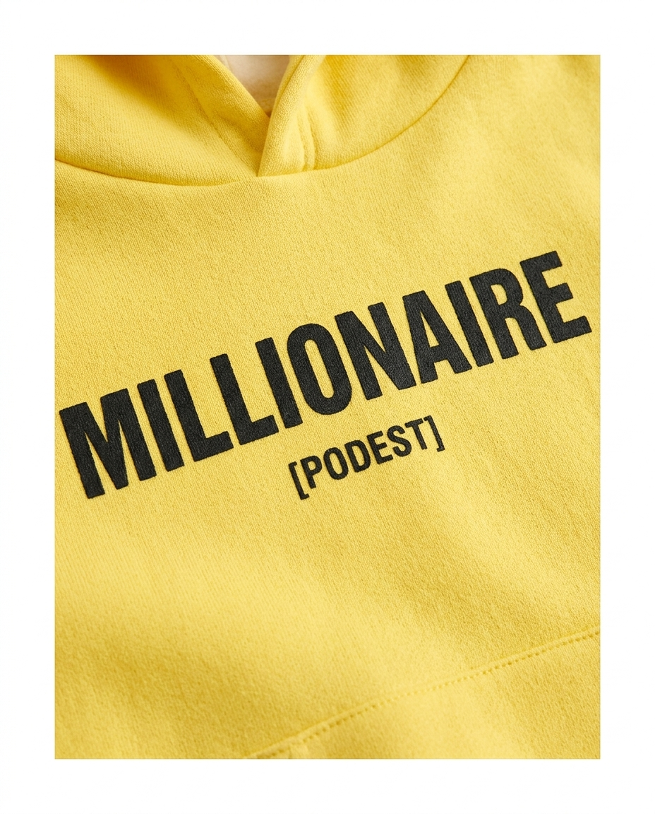 Boys Yellow Hoodie & Black Denim Pant Clothing Set