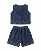 Girls Dark Blue Denim Co-Ord Set