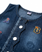 Girls Dark Blue Denim Co-Ord Set