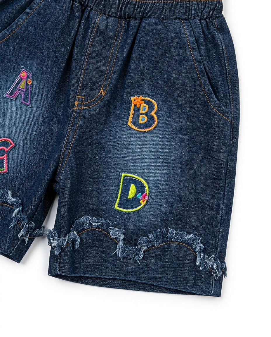 Girls Dark Blue Denim Co-Ord Set