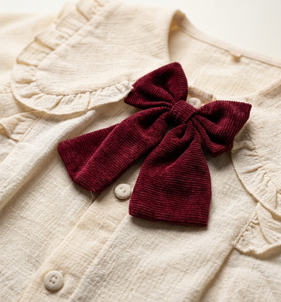 Girls Red Bow Shirt & Cargo Pants Set