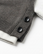 Boys Grey Star Print Sweater Vest with Full Sleeve T-Shirt