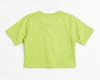Girls Neon Green Butterfly Print Crop T-Shirt