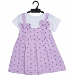 Girls Lavender Pinafore Dress with White T-Shirt