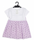 Girls Lavender Pinafore Dress with White T-Shirt