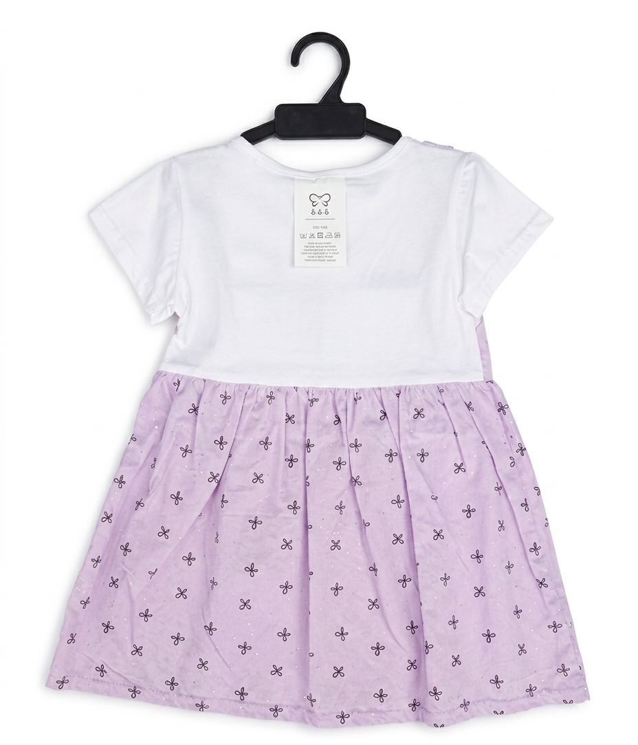 Girls Lavender Pinafore Dress with White T-Shirt