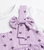 Girls Lavender Pinafore Dress with White T-Shirt