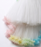 Girls Rainbow Sequin One Shoulder High-Low Party Dress