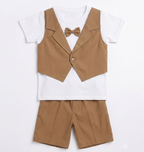 Boys Formal Waistcoat, T-Shirt & Shorts 3-Piece Set