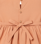 Girls Peach Lace Frill Cotton Fit & Flare Dress
