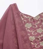 Girls Mauve Embroidered Kurta Palazzo Set with Dupatta