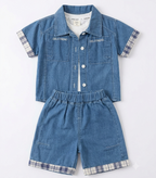 Boys Blue Shirt & Shorts Co-Ord Set
