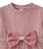Girls Pink Bow Party Wear Dress