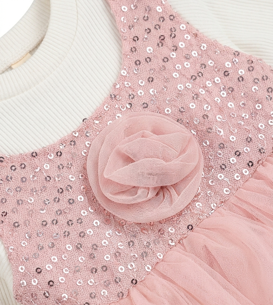 Girls Pink Layered Party Dress