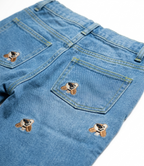 Boys Blue Checked Shirt Jacket with White T-Shirt & Denim Jeans