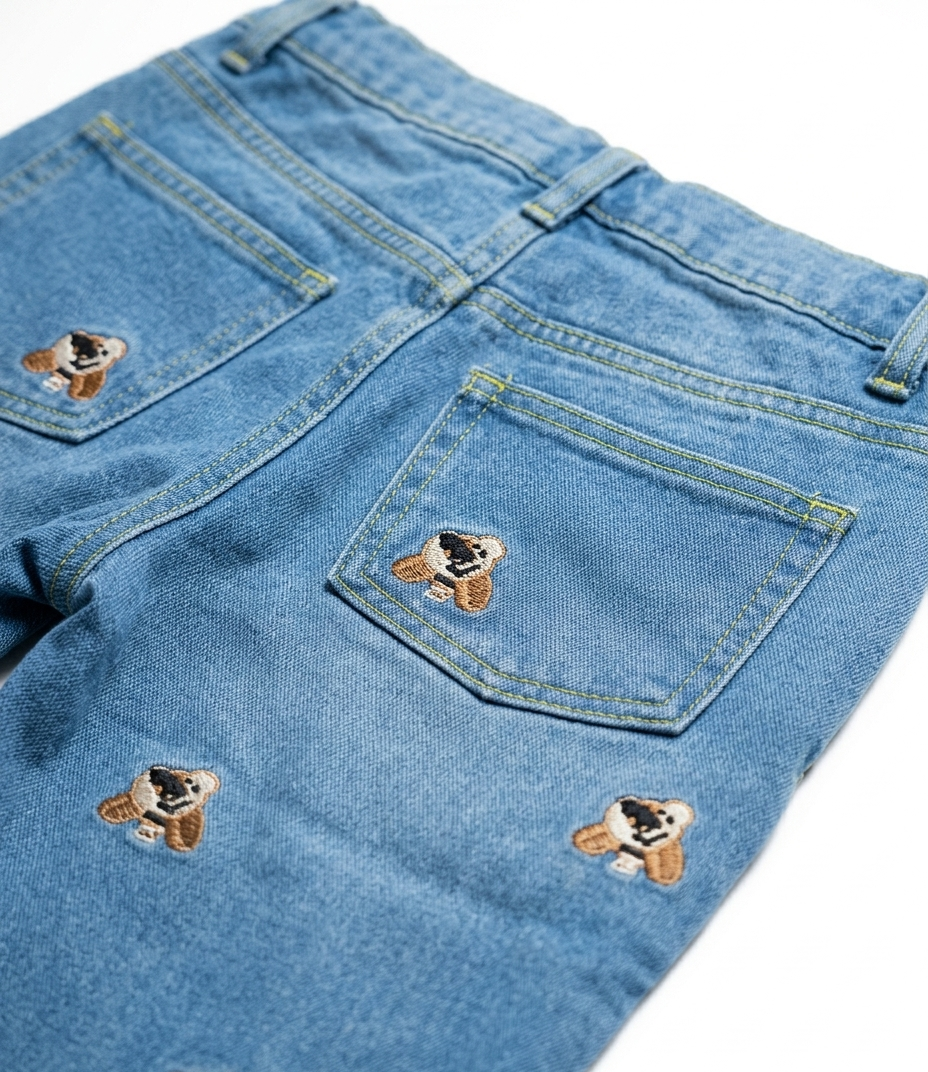 Boys Blue Checked Shirt Jacket with White T-Shirt & Denim Jeans