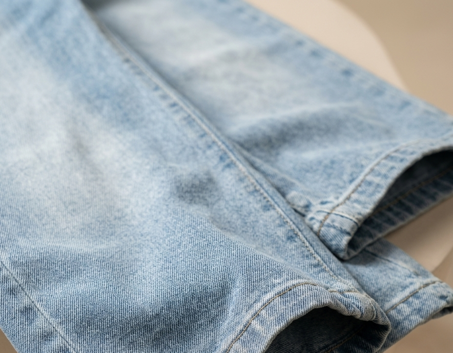 Girls Light Wash Straight Leg Denim Pants
