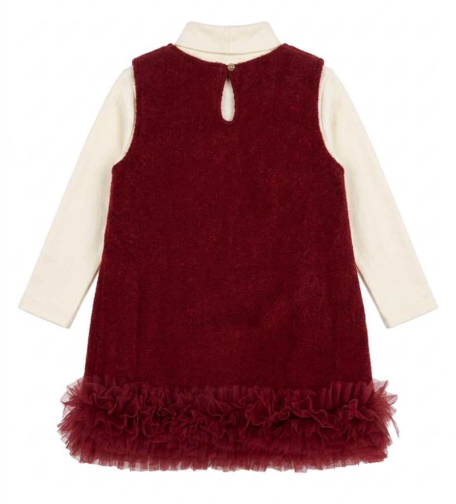 Girls Winter Dress with High Neck Top