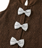 Girls Brown Winter Dress with High Neck Top