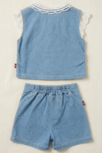 Girls Denim Top and Shorts