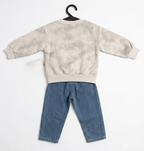 Boys Printed Sweatshirt & Denim Jeans Set