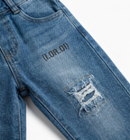 Boys Printed Sweatshirt & Denim Jeans Set